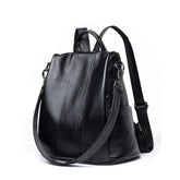 Solid Leather Backpack – Women’s Genuine Leather Bag with Hand-Stitched Detailing